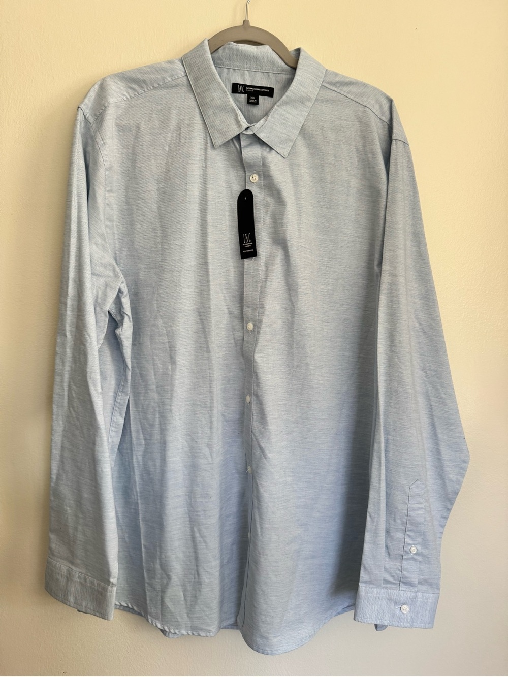 INC International Concepts Dress Shirt -Men's Size XXL Blue Slim Fit Stretch NEW